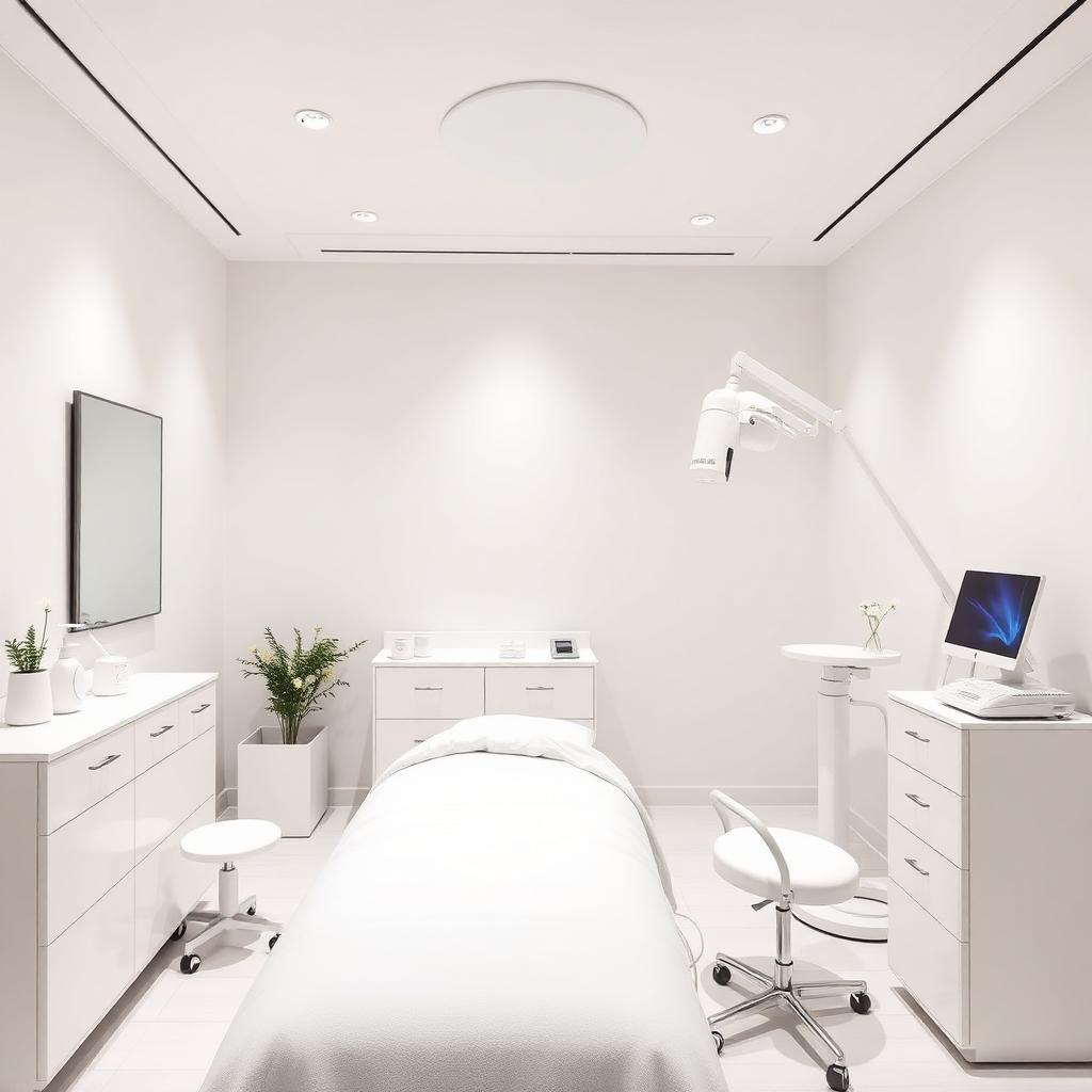 Sala de tratamento de clínica de estética com equipamentos modernos